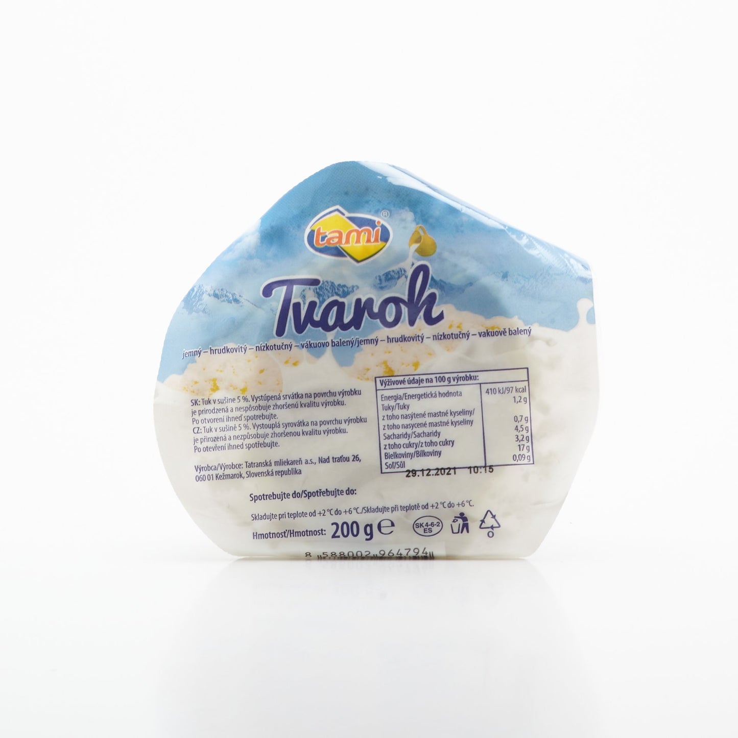 Tvaroh vákuovo balený 200g
