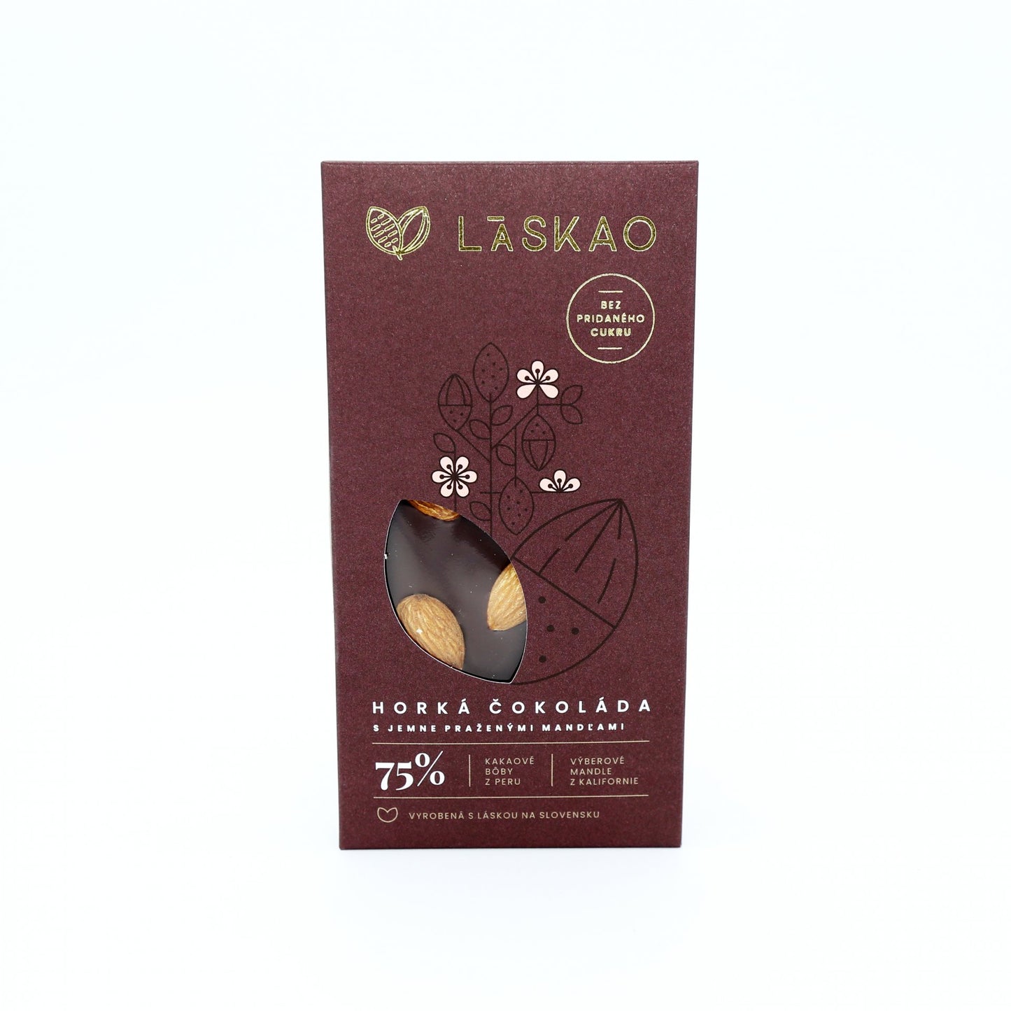75% horká čokoláda s mandľami 80g